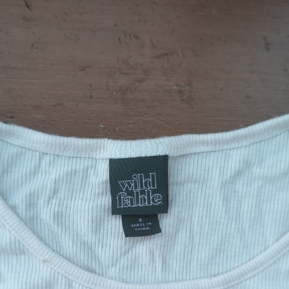 Wild Fable Cream Ribbed Top - Picture 2 of 3